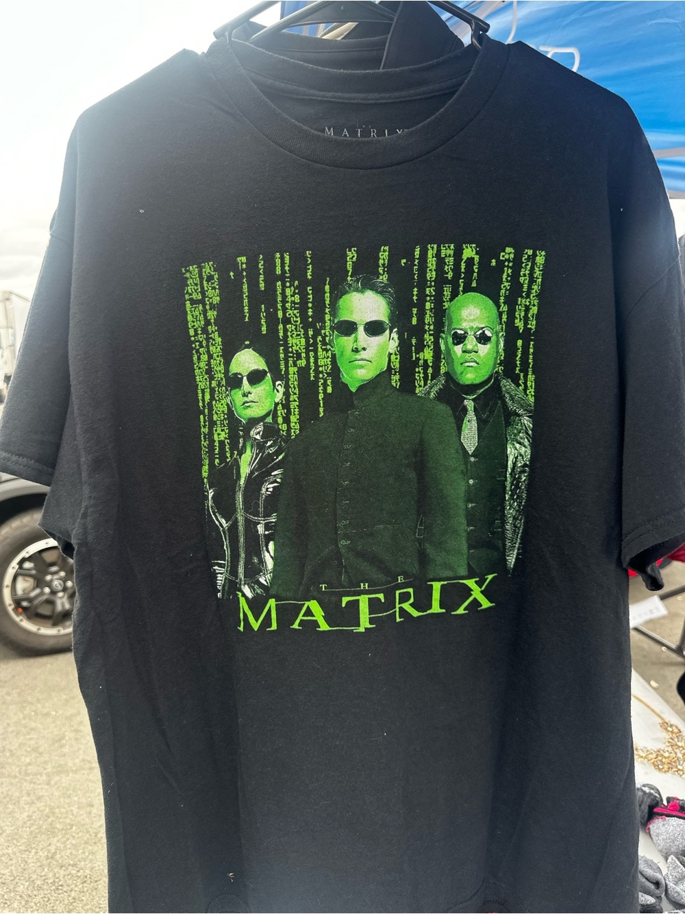 Matix Black The Matrix Graphic Tee with Neon Green Print